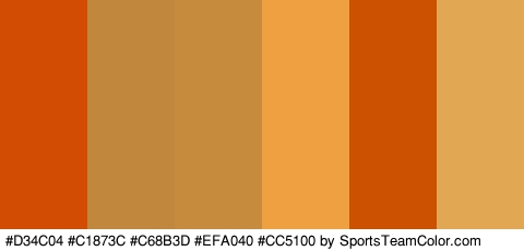 #D34C04 #C1873C #C68B3D #EFA040 #CC5100 #E2A753 Colors