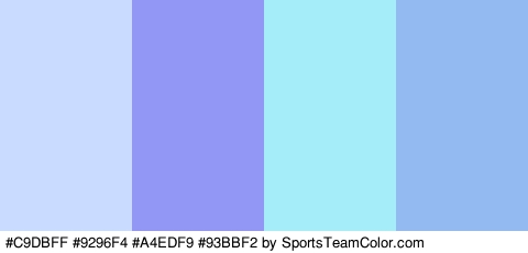 #C9DBFF #9296F4 #A4EDF9 #93BBF2 Colors