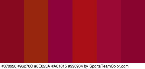 #870920 #96270C #8E023A #A81015 #990934 #89042E Colors