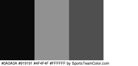 #0A0A0A #919191 #4F4F4F #FFFFFF Colors