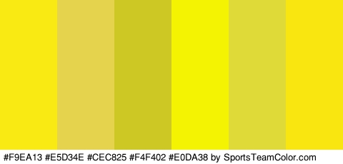 #F9EA13 #E5D34E #CEC825 #F4F402 #E0DA38 #F9E611 Colors