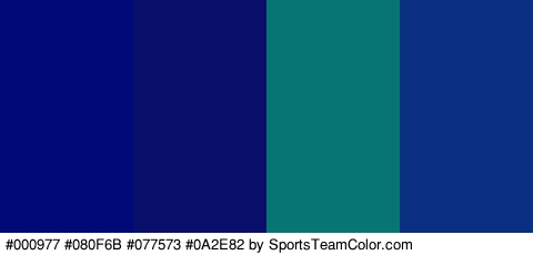 #000977 #080F6B #077573 #0A2E82 Colors