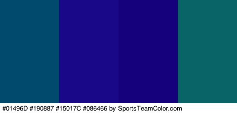 #01496D #190887 #15017C #086466 Colors