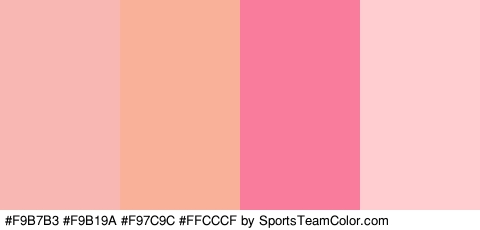 #F9B7B3 #F9B19A #F97C9C #FFCCCF Colors