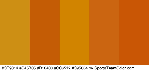 #CE9014 #C45B05 #D18400 #CC6512 #C95604 Colors