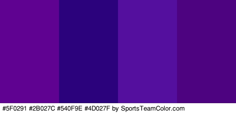 #5F0291 #2B027C #540F9E #4D027F Colors