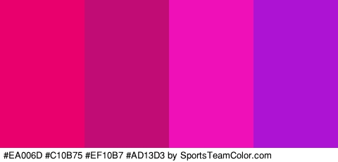 #EA006D #C10B75 #EF10B7 #AD13D3 Colors