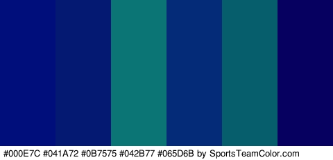 #000E7C #041A72 #0B7575 #042B77 #065D6B #060060 Colors