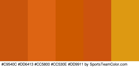 #C9540C #DD6413 #CC5800 #CC530E #DD9911 Colors