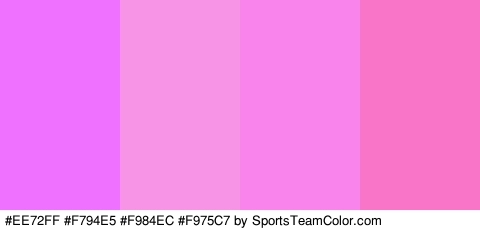 #EE72FF #F794E5 #F984EC #F975C7 Colors