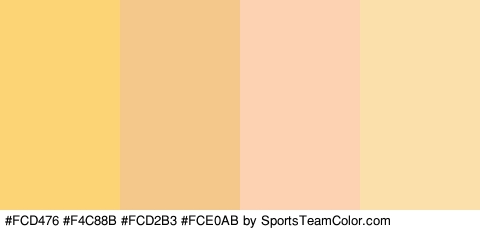 #FCD476 #F4C88B #FCD2B3 #FCE0AB Colors