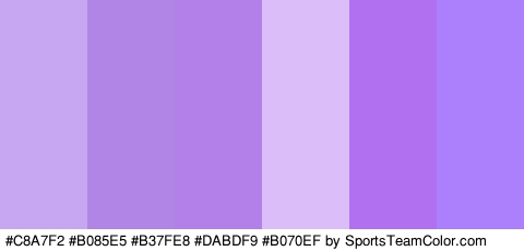 #C8A7F2 #B085E5 #B37FE8 #DABDF9 #B070EF #AC80FC Colors