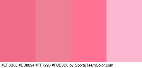 #EF6B88 #ED8094 #FF7293 #FCB8D0 Colors