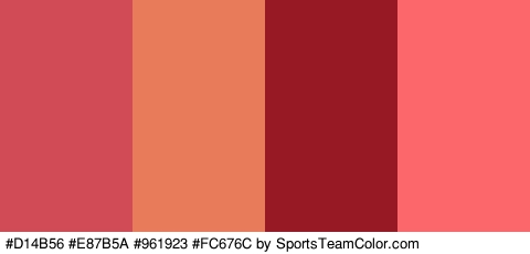 #D14B56 #E87B5A #961923 #FC676C Colors