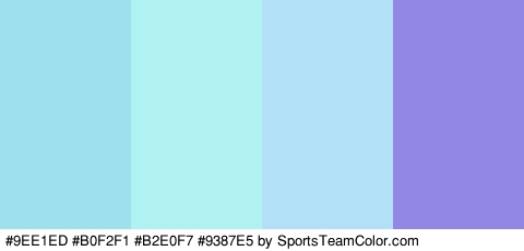 #9EE1ED #B0F2F1 #B2E0F7 #9387E5 Colors