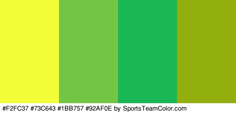 #F2FC37 #73C643 #1BB757 #92AF0E Colors