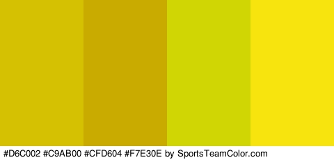 #D6C002 #C9AB00 #CFD604 #F7E30E Colors