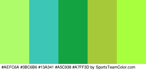 #AEFC6A #3BC6B6 #13A341 #A5C938 #A7FF3D Colors