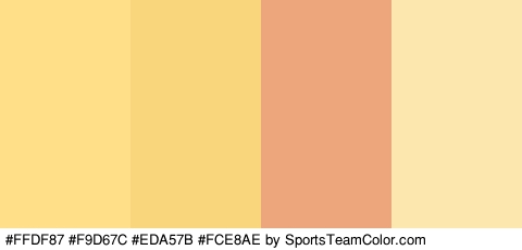 #FFDF87 #F9D67C #EDA57B #FCE8AE Colors