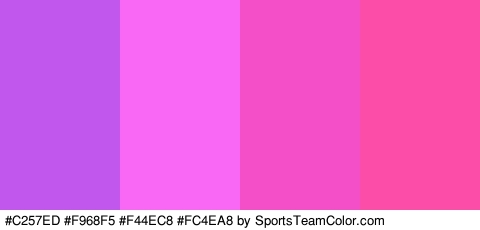 #C257ED #F968F5 #F44EC8 #FC4EA8 Colors