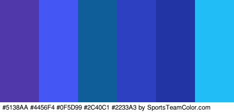 #5138AA #4456F4 #0F5D99 #2C40C1 #2233A3 #20BDF7 Colors