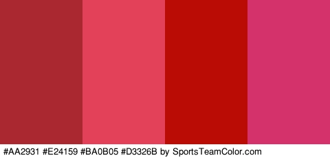 #AA2931 #E24159 #BA0B05 #D3326B Colors