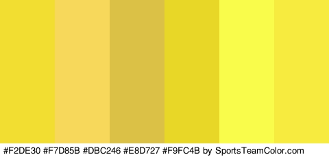 #F2DE30 #F7D85B #DBC246 #E8D727 #F9FC4B #F7EB40 Colors