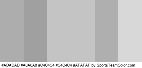 #ADADAD #A0A0A0 #C4C4C4 #C4C4C4 #AFAFAF #D8D8D8 Colors