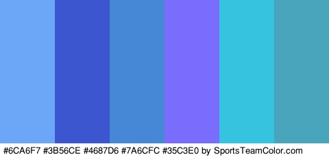 #6CA6F7 #3B56CE #4687D6 #7A6CFC #35C3E0 #49A5BC Colors