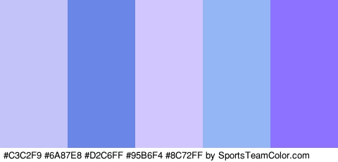 #C3C2F9 #6A87E8 #D2C6FF #95B6F4 #8C72FF Colors