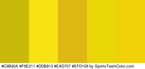 #C9B90A #F9E211 #DDB813 #EAD707 #EFD109 Colors