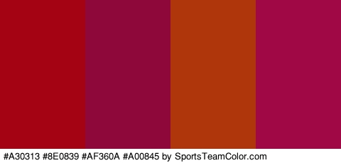 #A30313 #8E0839 #AF360A #A00845 Colors