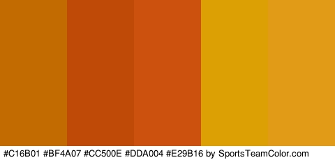 #C16B01 #BF4A07 #CC500E #DDA004 #E29B16 Colors