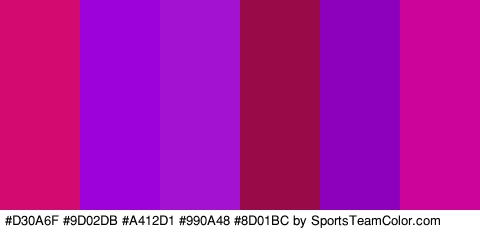 #D30A6F #9D02DB #A412D1 #990A48 #8D01BC #CC049A Colors