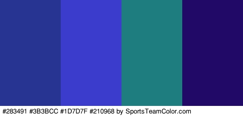 #283491 #3B3BCC #1D7D7F #210968 Colors