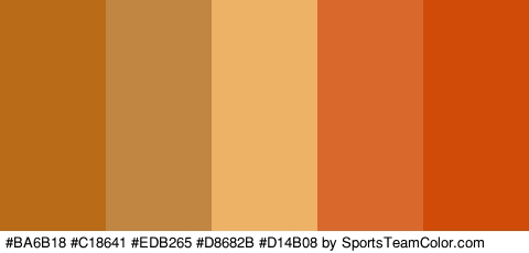 #BA6B18 #C18641 #EDB265 #D8682B #D14B08 Colors