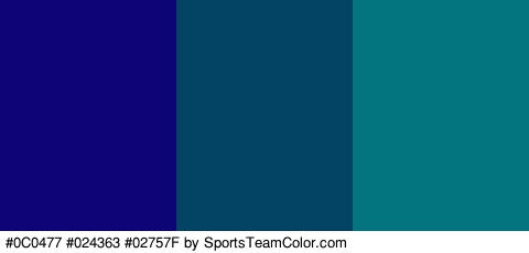 #0C0477 #024363 #02757F Colors