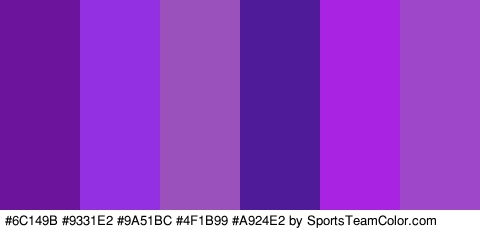 #6C149B #9331E2 #9A51BC #4F1B99 #A924E2 #9E48C9 Colors