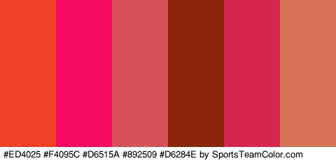 #ED4025 #F4095C #D6515A #892509 #D6284E #D87458 Colors