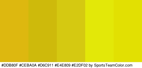 #DDB80F #CEBA0A #D6C911 #E4E809 #E2DF02 Colors