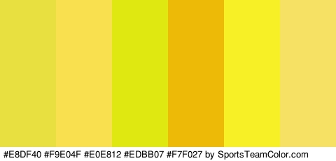 #E8DF40 #F9E04F #E0E812 #EDBB07 #F7F027 #F7E165 Colors