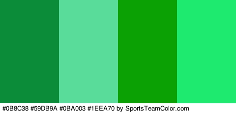 #0B8C38 #59DB9A #0BA003 #1EEA70 Colors