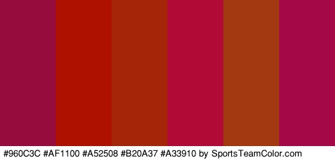 #960C3C #AF1100 #A52508 #B20A37 #A33910 #A50847 Colors