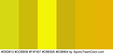 #D5D813 #CCBB08 #F4F407 #C9B30A #E0B804 #E5B404 Colors