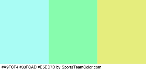 #A9FCF4 #88FCAD #E5ED7D Colors