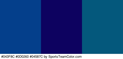 #043F8C #0D0260 #04587C Colors