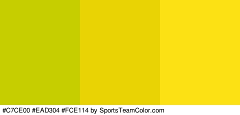 #C7CE00 #EAD304 #FCE114 Colors