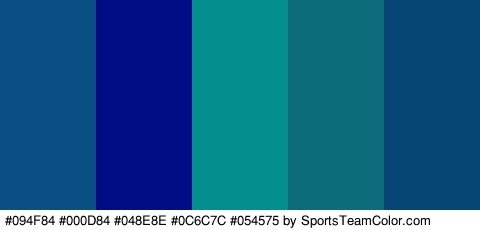 #094F84 #000D84 #048E8E #0C6C7C #054575 Colors