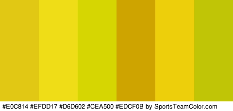 #E0C814 #EFDD17 #D6D602 #CEA500 #EDCF0B #C0C605 Colors