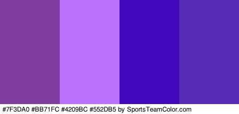 #7F3DA0 #BB71FC #4209BC #552DB5 Colors